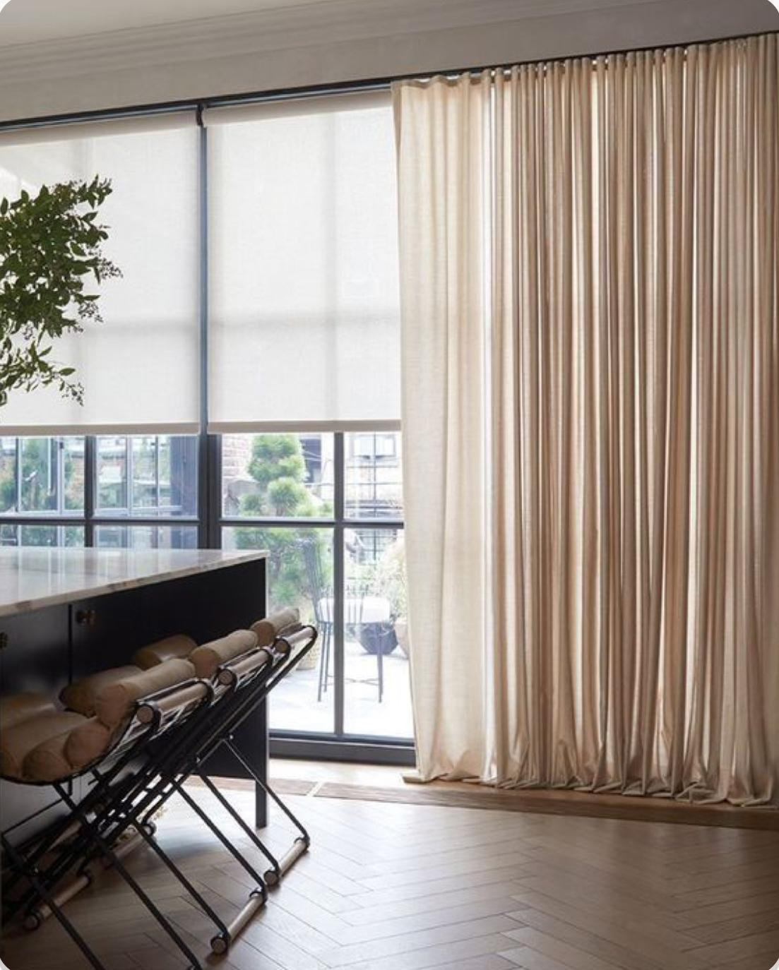 Bright room with custom shades